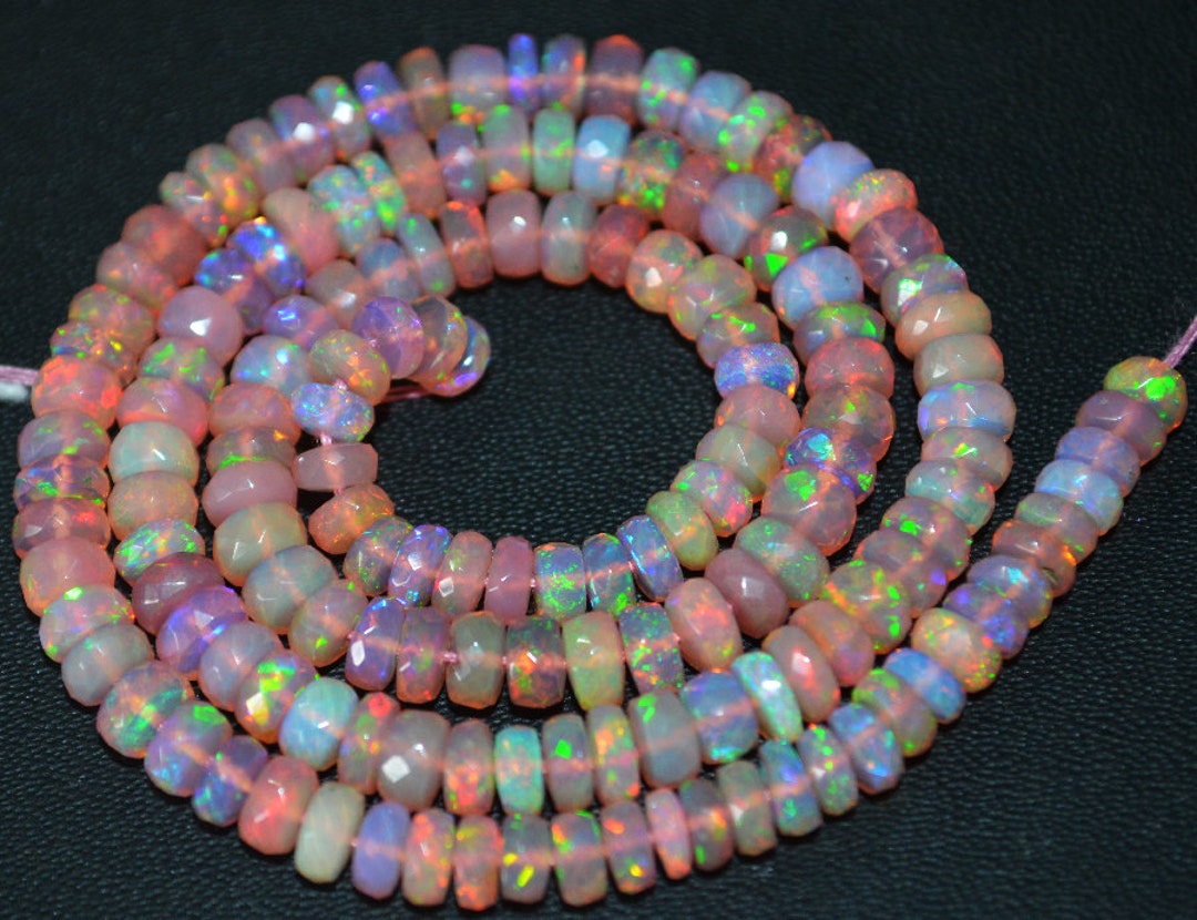 55 Ct. AAA Quality Natural New Pink Ethiopian Opal Roundel - Etsy