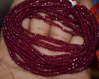 AAA Quality Natural Longido Ruby Faceted Best Quality 2-2.80 mm Approx. ,Natural Genuine Ruby 15 inch Strand