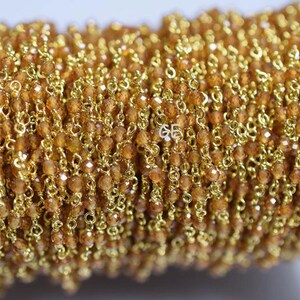 Hessonit Granat Diamant Schneidekette, Hessonit Granat Rosenkranz Perlen Kette, Kette pro Fuß 2-2,30 mm -Unqiue Kette 59AA26