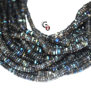 AAA Labradorite Heishi Cut Tyre Beads Size : 4-5 mm 16 inch Strand