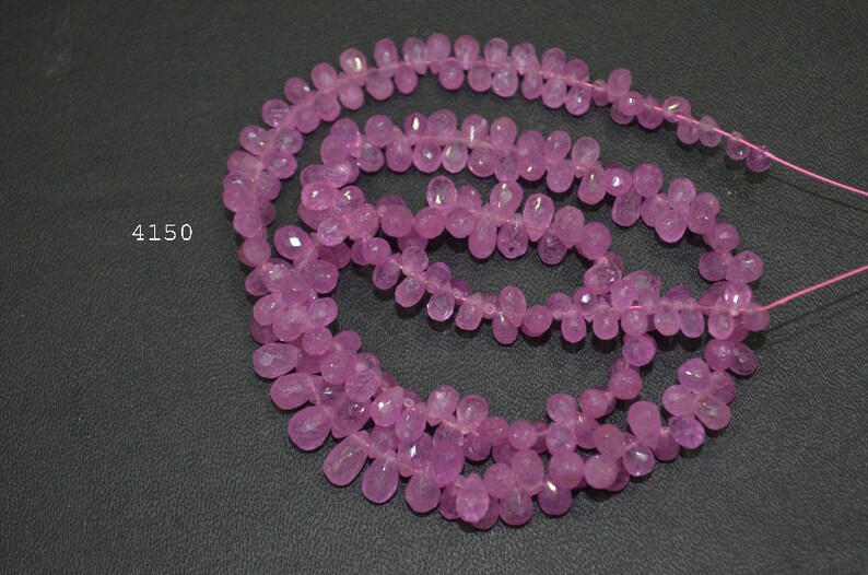 Pink Sapphire Faceted Tear Drops, Size 3x4 to 5x7 mm , available in 8 inch and 16 inch option MC10AA58 image 1