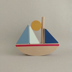 Sail Boat stacking & balancing toy - design toy for kids