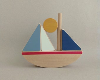 Sail Boat stacking & balancing toy - design toy for kids