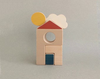 House and sun puzzle toy