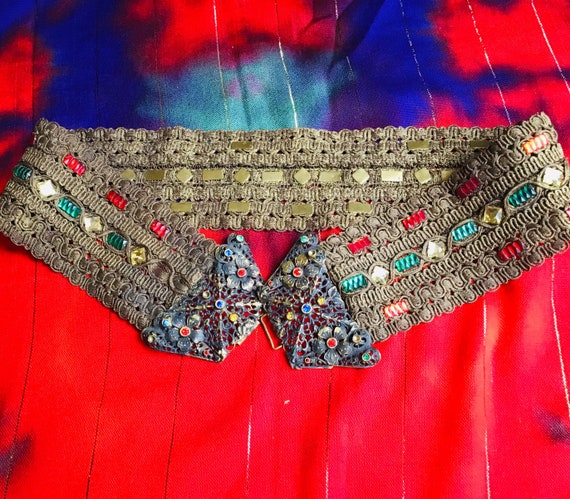 Czech 30s Gold Embroidered Art Nouveau Deco Gilded