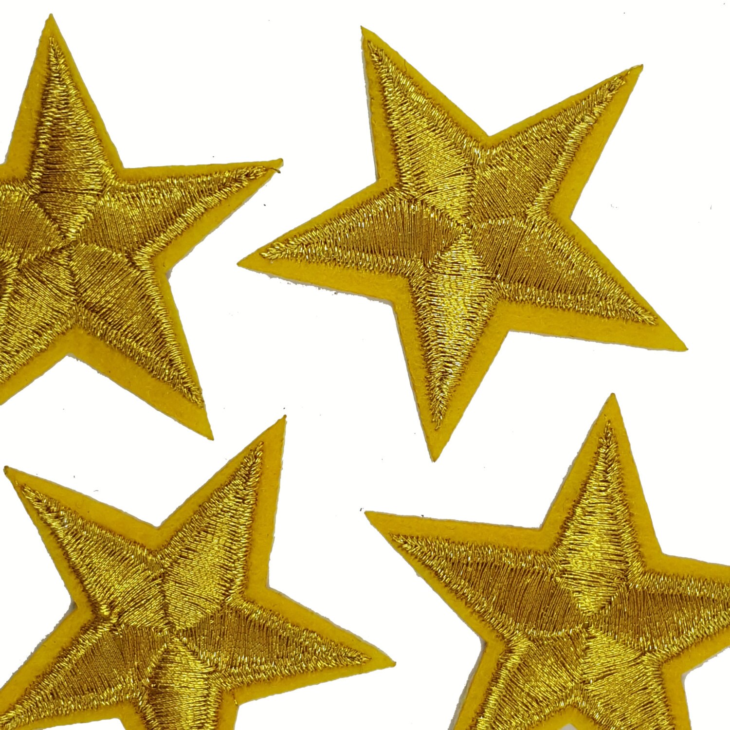 Iron On Gold Embroidered STARS Patch Appliques for DIY Fashion Etsy