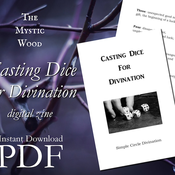 Digital Zine - Casting Dice for Divination - Simple Circle Casting Method, Dice Divination Zine, Astragalomancy, Die Casting