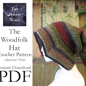 Woodfolk Hat Crochet Pattern - Instant Download PDF File - American Terms