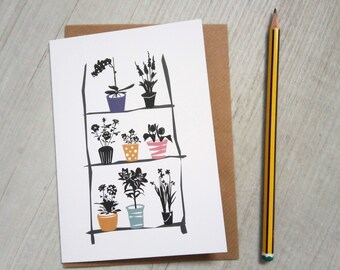 Flower Shelf Illustration A6 card