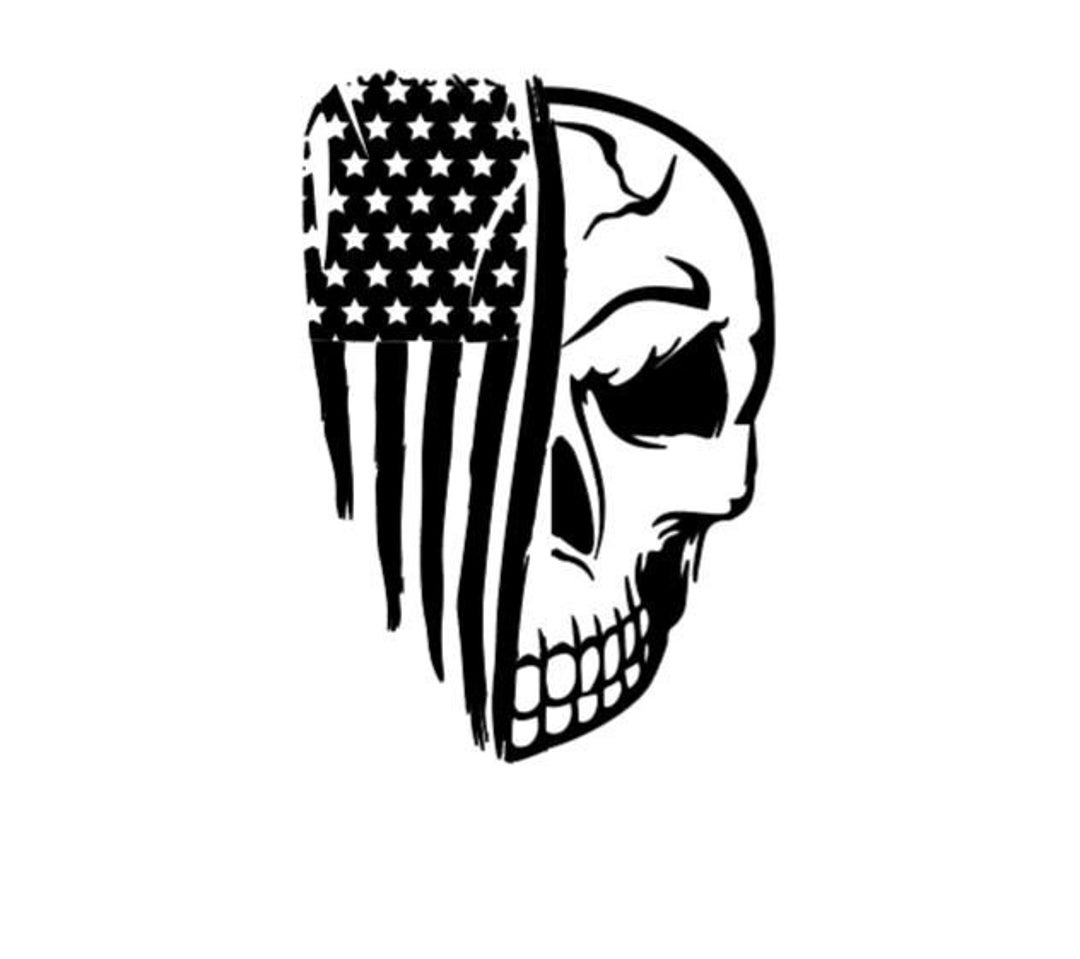 VINYL Car Decal Skull American Flag Car Decal american Flag - Etsy