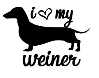 Dog DecaI I Heart My WEINER Decal Window Decal Car Decal Cup Decal