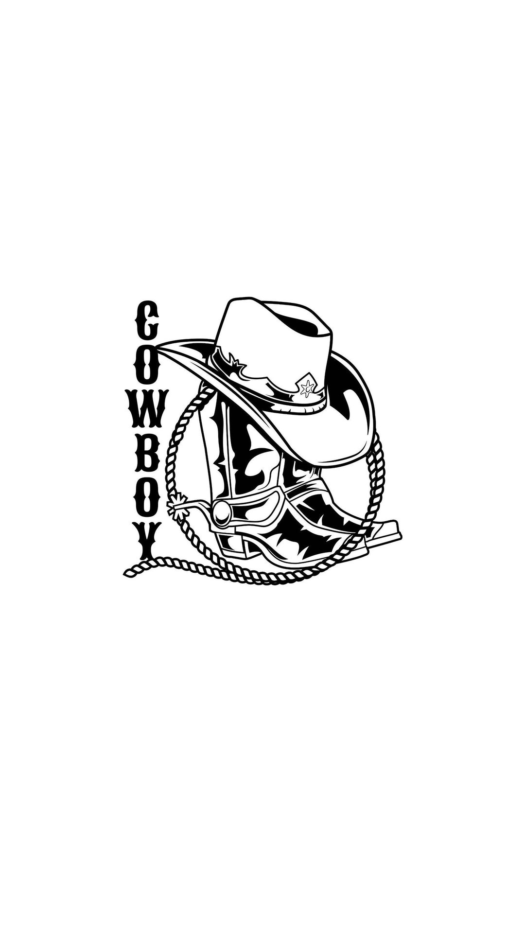 Cowboy Hat Cowboy Boot & Rope Decal Cowboy Western Decal Western Ranch