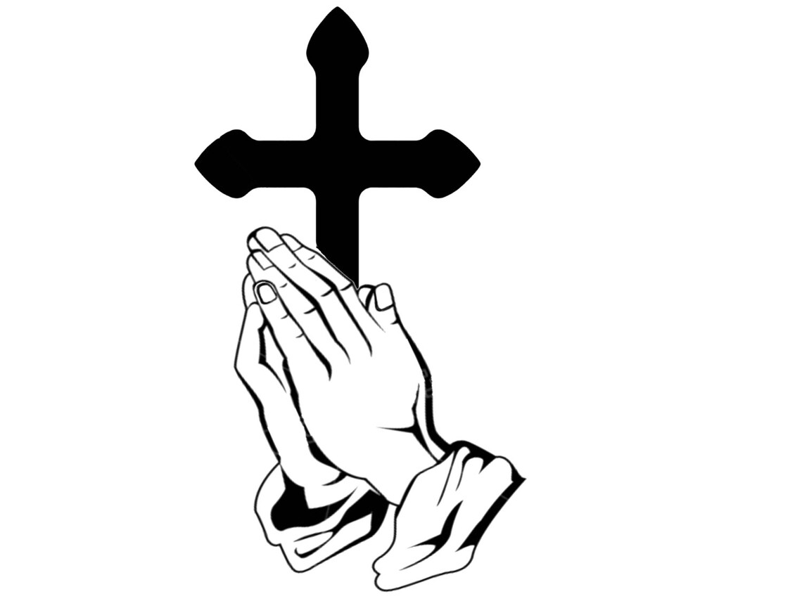 PRAYING HANDS and Cross Decal Cross Decal Praying Hands - Etsy
