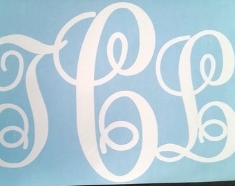 SCRIPT MONOGRAM DECAL - Personalized