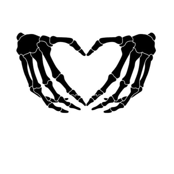 SKELETON HAND HEART Gesture Decal Skeleton Hand Love Heart Shape Gesture Vinyl Car Decal Halloween Decal Computer Vinyl Decal