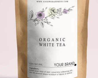 Tea labels Personalized, Tea packaging, Personalized tea bags label, Custom tea packaging, Printable tea packaging, Custom tea stickers bag