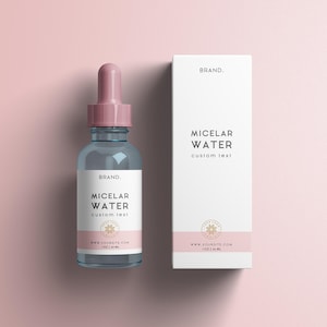 Custom label design for cosmetic and beauty products. Printable custom cosmetic packaging design for dropper 1oz, 2 oz, 4 oz dropper bottles