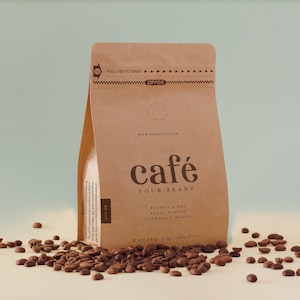 Diseño de etiquetas de bolsas de café precalificados, etiqueta de paquete de café personalizada, plantilla de etiqueta de impresión de café, etiquetas personalizadas para bolsas de café