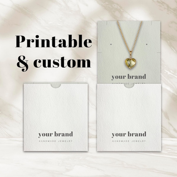 Paquet de bijoux personnalisés professionnels pour colliers, porte-bracelet de boucles d'oreilles, conception de boîte à bijoux imprimable, enveloppe d'emballage de produit personnalisé