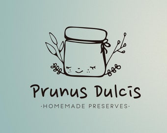Custom logo design for homesteading preserves business. Premade hand drawn preserves can tin logo.Spices and jams custom hand draw logo.