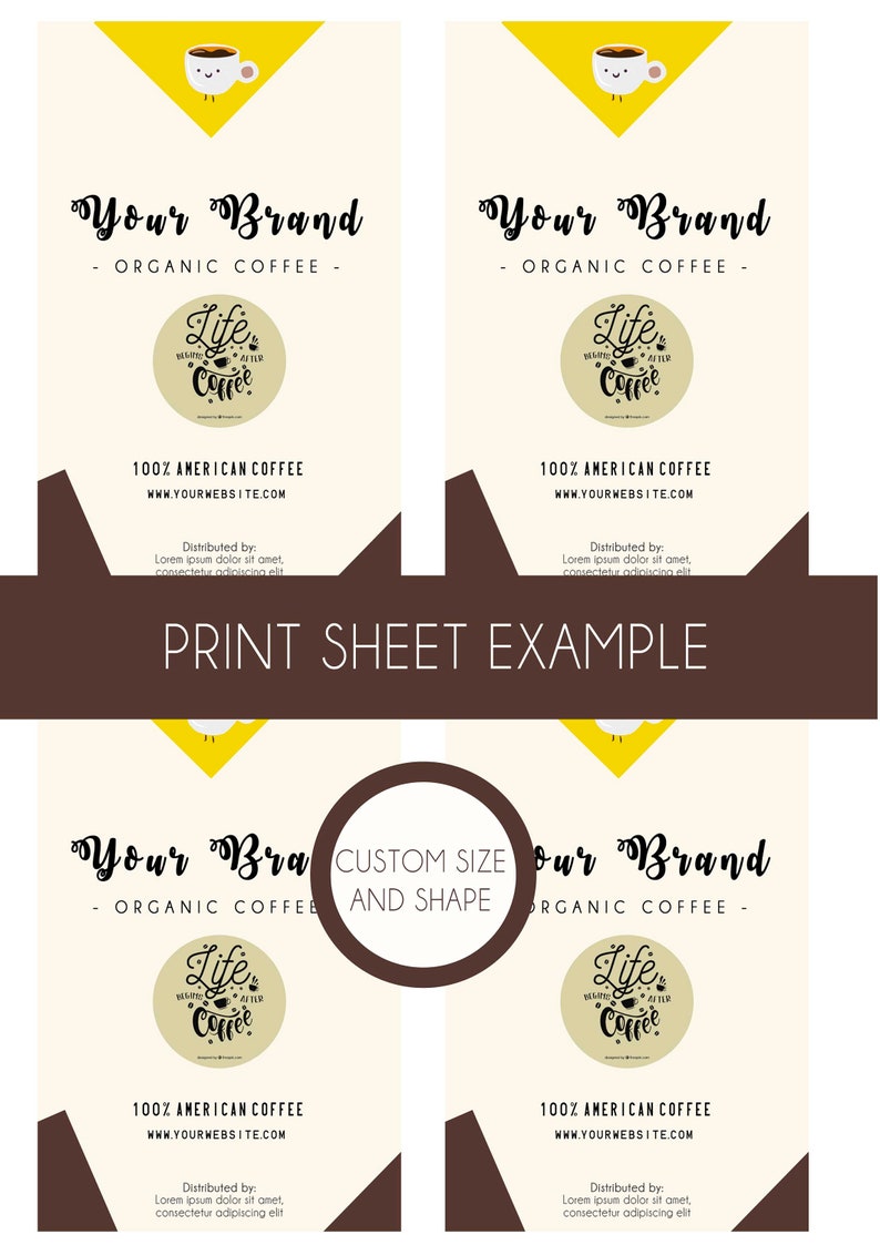 Coffee bag label Custom Printable coffee bag stickers Coffee Etsy