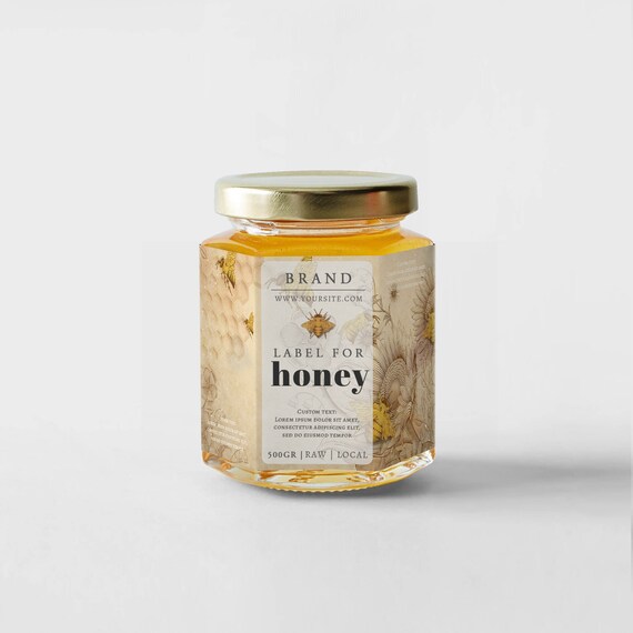 Custom personalized honey jar labels Raw wildflower honey Etsy