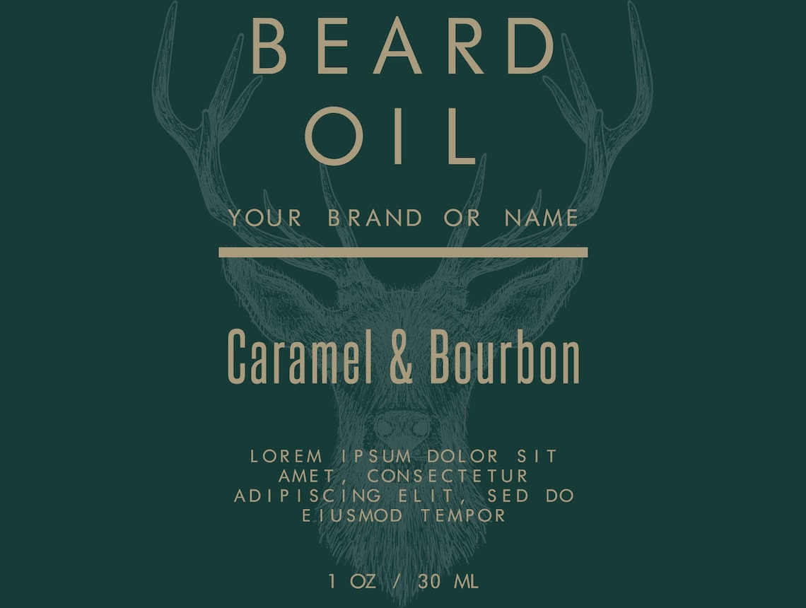 Printable Beard Oil Labels Template Custom Beard Oil Label - Etsy