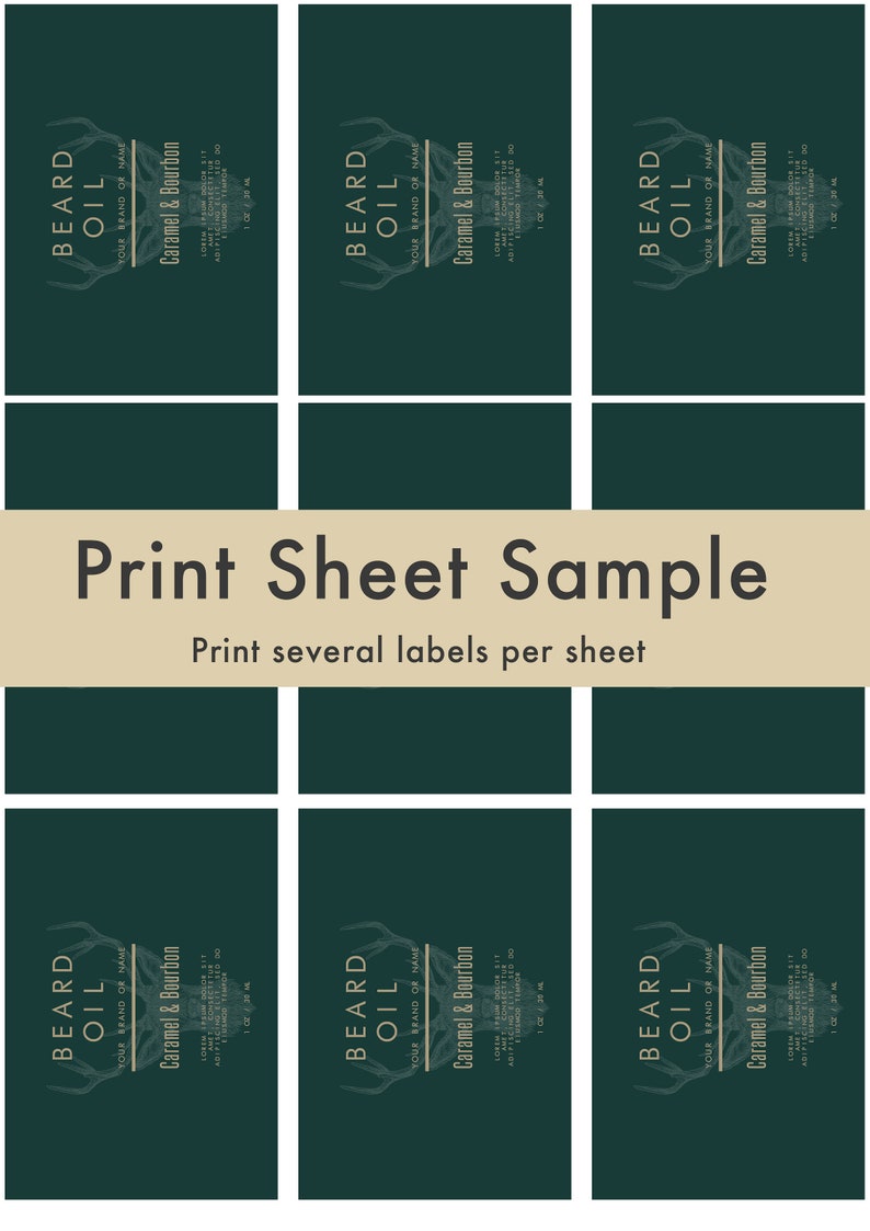 printable beard oil labels template custom beard oil label
