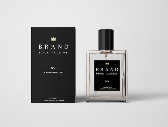 Custom Perfume Bottle Label Template.editable Canva Design for 