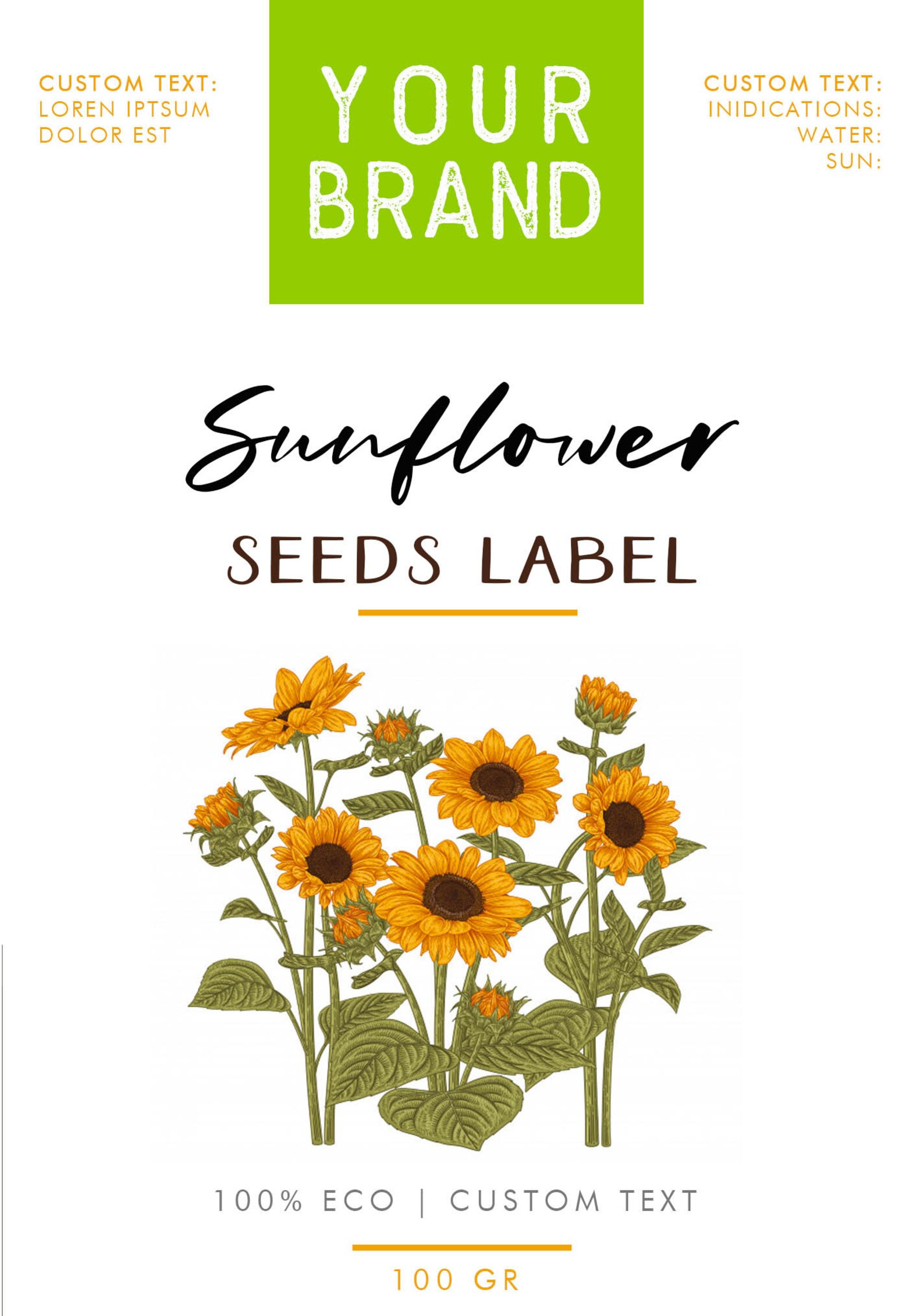 Custom seeds label package design Printable seed packet Seed Etsy