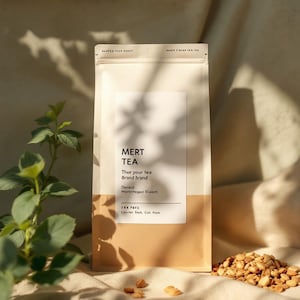 Custom Eco-friendly tea packaging design for labels, pouch and box.Custom botanical tea branding, herbs packaging printable, Tea package