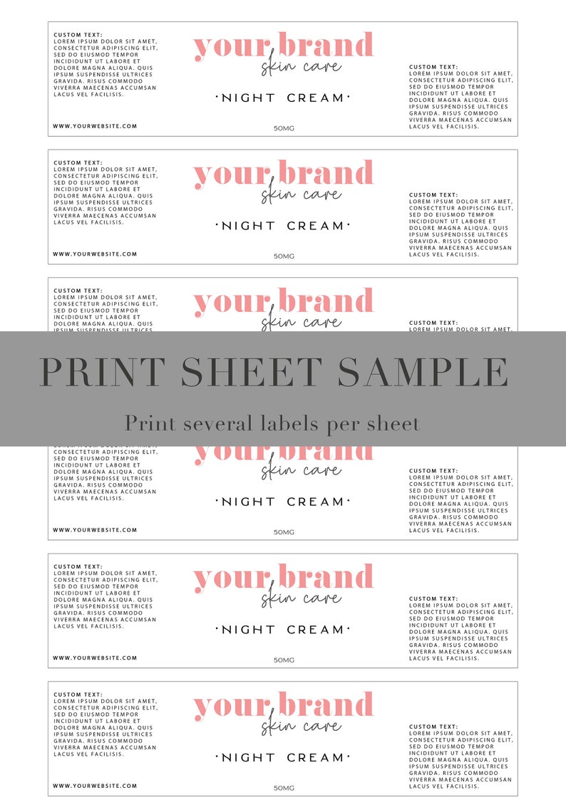 Cosmetic Jar Labels for 8 Oz 4 Oz 2 Oz. Printable Custom | Etsy