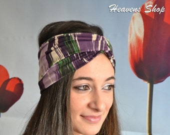 Twist Headband Purple Turban Headband, Headbands for Girls, Sports Headband, Turban Headwrap, Womens Headband, Yoga Headband Adult Turban