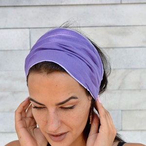 Cream Linen Headband for Women Wide Headwrap Gift Head Bands Accessories For Summer Organic Fabric Womens Gift Elegant Turbans Headbands image 2