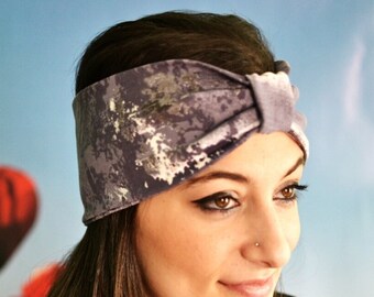 Multi Colored Turban With White And Blue- Purple Tones Bandana Blue-Purple Headband For Wemens Handmade, Workout Cotton Headbands Turbans