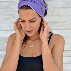 Linen Striped Boho Organic Thin Brithday Turban Headband for Girls Linen Womens Accessories Handmade Headbands Turbans Bandana Linen Gifts image 3