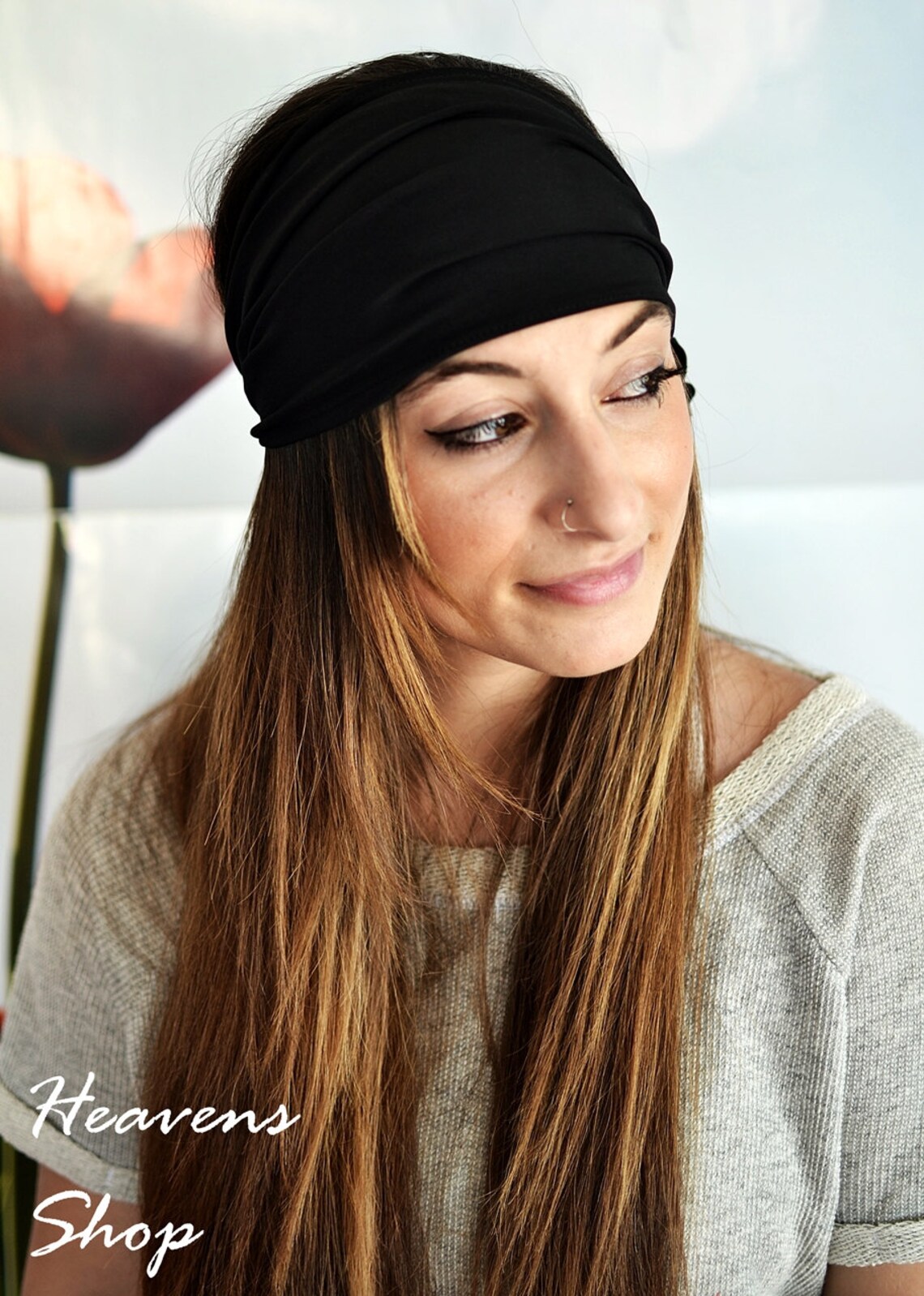 Yoga Headband Wide Headband Black Headband Fashion Hair Etsy