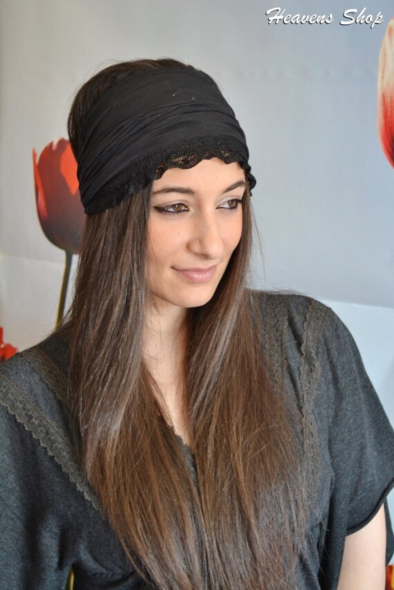 Black Headband Turban Headbands Womens Headbands Elastic