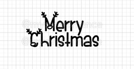 Merry Christmas Reindeer Antlers Rudolph Nose Svg Etsy