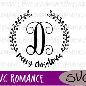 Download Visual Arts D Last Name Monogram Svg Cameo Cricut Cutting File Merry Christmas Printing Printmaking