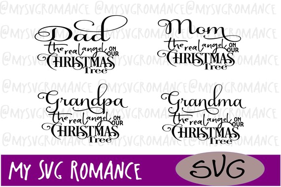 Download The Real Angel On Our Christmas Tree Ornament Set Dad Mom Etsy