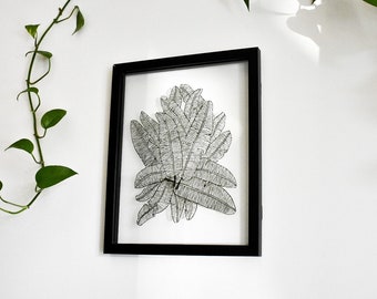 Laser-Cut Papercutting Artwork - Banana Leaves