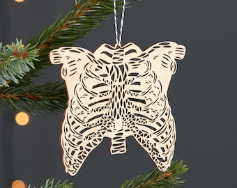 Ribcage Thorax Anatomy Ornament, Gift for Doctor, Chiropractor, Surgeon, Nurse, Medical Professional, Medical School Graduation Gift
