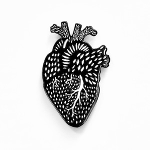 Anatomical heart enamel pin