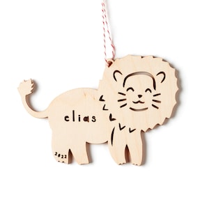 Lion Custom Ornament - Wooden Lasercut Holiday Tree Ornament