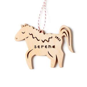 Horse Ornament - Wooden Lasercut Holiday Tree Ornament