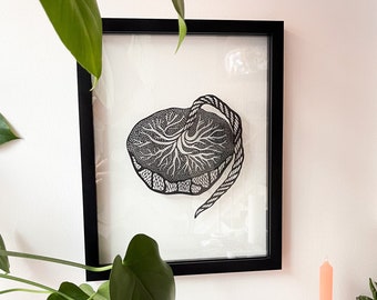 Framed Anatomy Human Placenta Papercutting Artwork, Doctor, Midwife, Doula, Medical Student Gift, Medical Student Graduation, Nurse