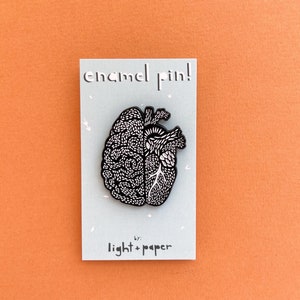 Heart Brain Anatomy enamel pin