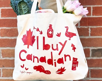 I buy Canadian Tote Bag, Canadian Pride, Shop Canadian, Elbows Up, Made in Canada