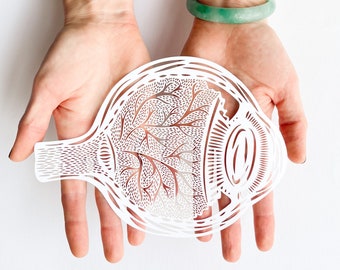 Anatomical Eyeball Laser-Cut Papercutting Artwork